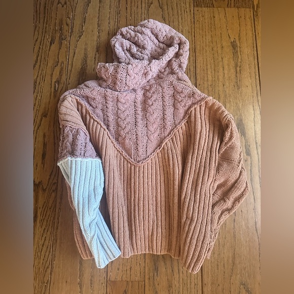 Miss Me Color Block Hooded Cardigan Sweater Size Small - Picture 6 of 7